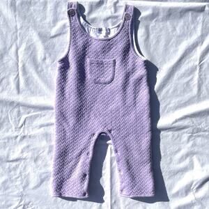 Dondolo Lavender Quilted Jumpsuit Baby Girls 12-18 Months Pima Cotton Purple